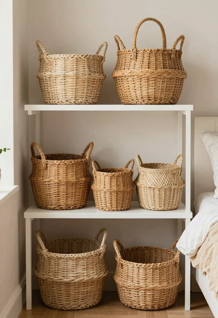 12 Ideas de Closet en la Pared for Small Bedrooms 50 12 Ideas de Closet en la Pared for Small Bedrooms 10. Decoracin con Cestas 0