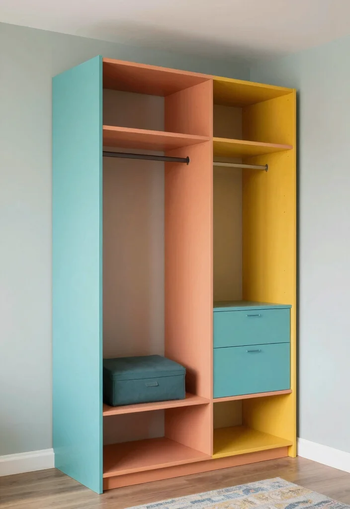 12 Ideas de Closet en la Pared for Small Bedrooms 62 12 Ideas de Closet en la Pared for Small Bedrooms 12. Personalizacin A travs del Color 0