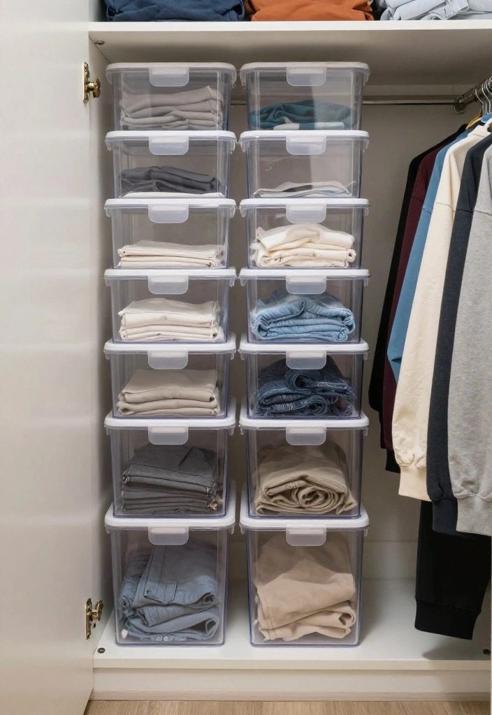 12 Ideas de Closet with Smart Storage Solutions 14 12 Ideas de Closet with Smart Storage Solutions 4. Use Clear Storage Containers 0 1
