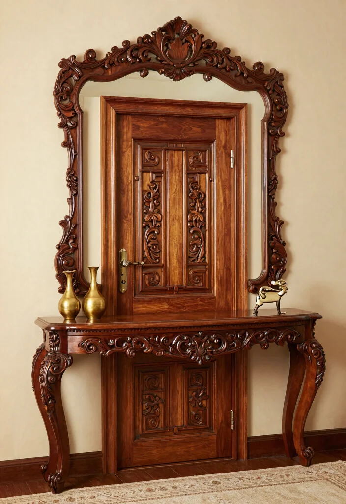 12 Indian Foyer Entryway Ideas with Cultural Style 1 12 Indian Foyer Entryway Ideas with Cultural Style 1. Elegant Wooden Carvings 0