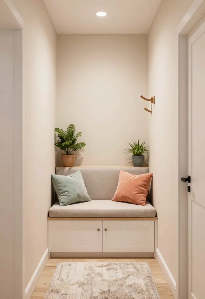 12 Long Entryway Ideas to Avoid Tunnel Effect 12 12 Long Entryway Ideas to Avoid Tunnel Effect 2. Add Built In Seating 0