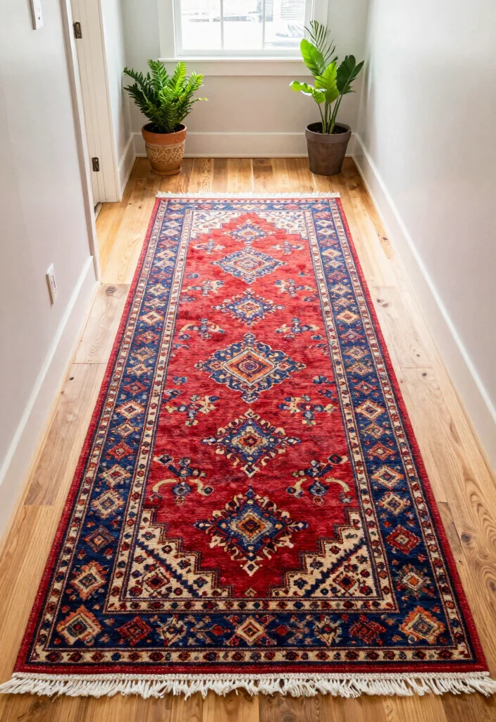 12 Long Entryway Ideas to Avoid Tunnel Effect 46 12 Long Entryway Ideas to Avoid Tunnel Effect 6. Use Runners to Define the Space 0