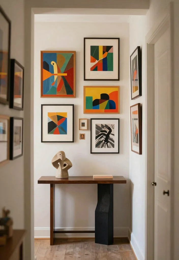 12 Narrow Entryway Ideas That Feel Open and Bright 8. Artistic Touches 0