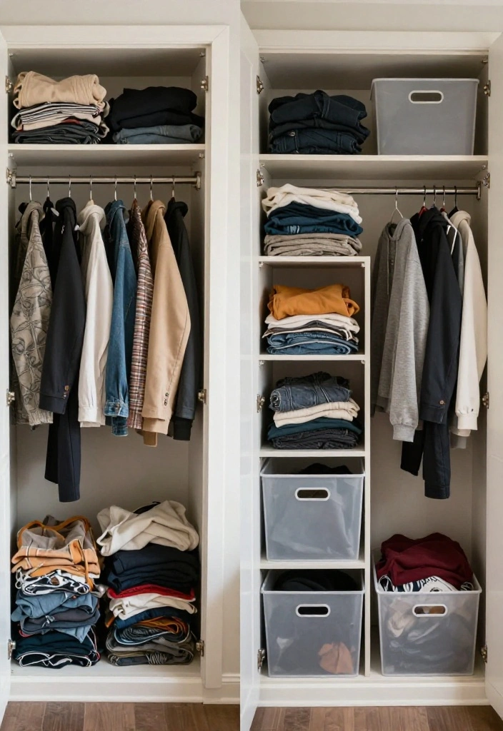 12 Narrow Walk-in Closet Ideas That Still Feel Comfortable 50 12 Narrow Walk in Closet Ideas That Still Feel Comfortable 10. Seasonal Switch Outs 0