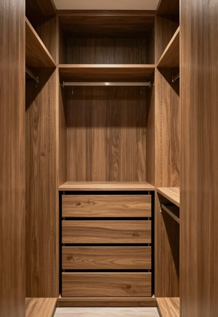 12 Narrow Walk-in Closet Ideas That Still Feel Comfortable 24 12 Narrow Walk in Closet Ideas That Still Feel Comfortable 4. Customized Built Ins 0