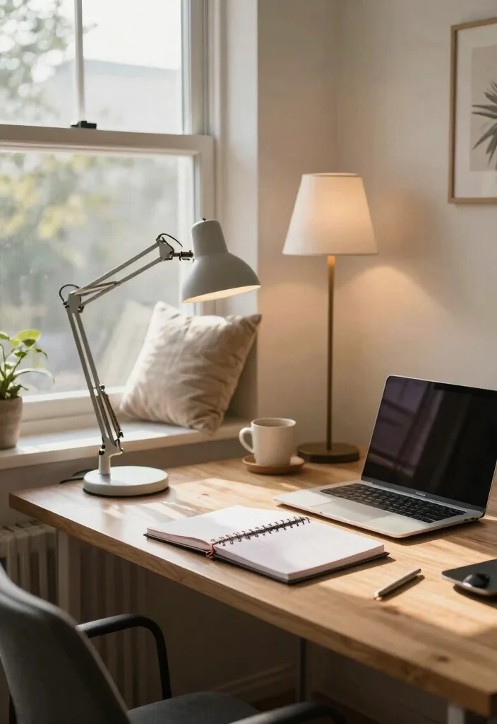 12 Office Ideas for Work That Support Productivity 13 12 Office Ideas for Work That Support Productivity 3. Optimize Lighting 0