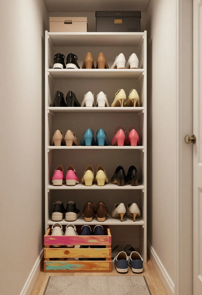12 Small Entry Closet Ideas for Organized Entryways 13 12 Small Entry Closet Ideas for Organized Entryways 3. Compact Shoe Storage Solutions 0 1