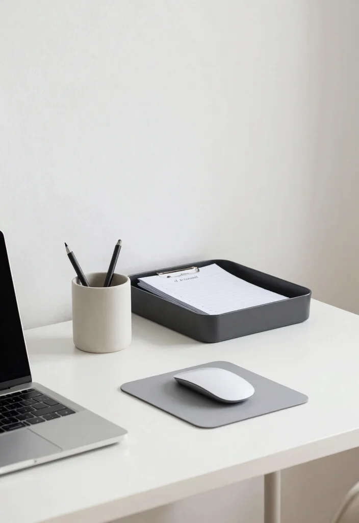 12 Small Home Office Ideas That Feel Organized 10. Minimalist Desk Accessories 0