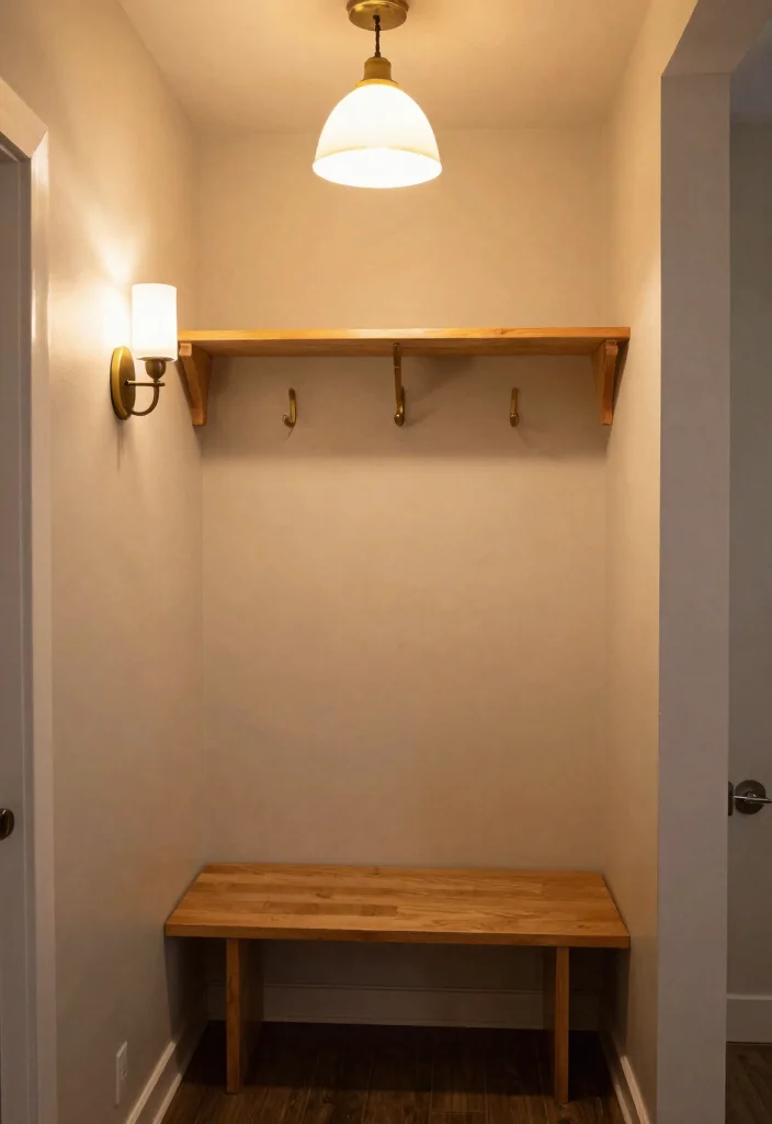 12 Small Mudroom Entryway Ideas That Work Hard 6. Warm Lighting Options 0