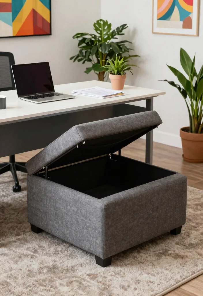 12 Small Office Ideas Home with Smart Storage 10. Hidden Storage 0