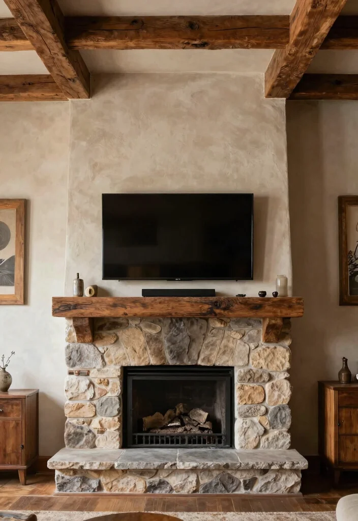 12 TV Above Fireplace Ideas That Actually Work 10. Use Textured Materials 0 1