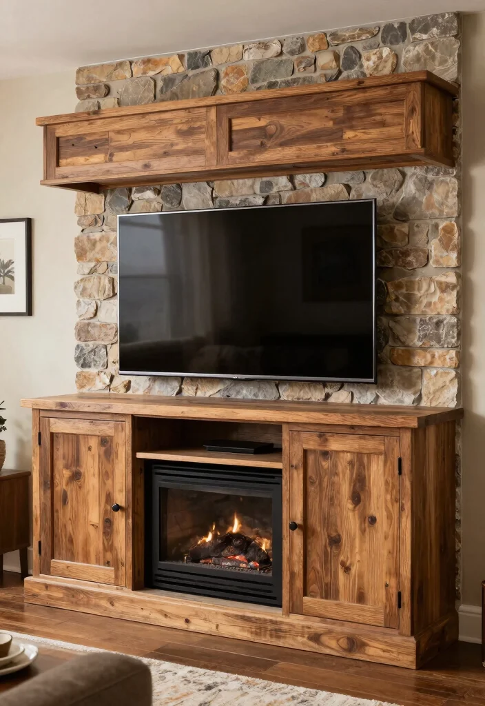 12 TV Above Fireplace Ideas That Actually Work 11. Incorporate a TV Lift Cabinet 0 1