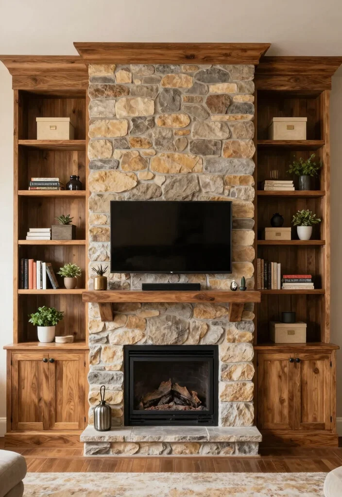 12 TV Above Fireplace Ideas That Actually Work 3. Go for Built In Shelving 0 1