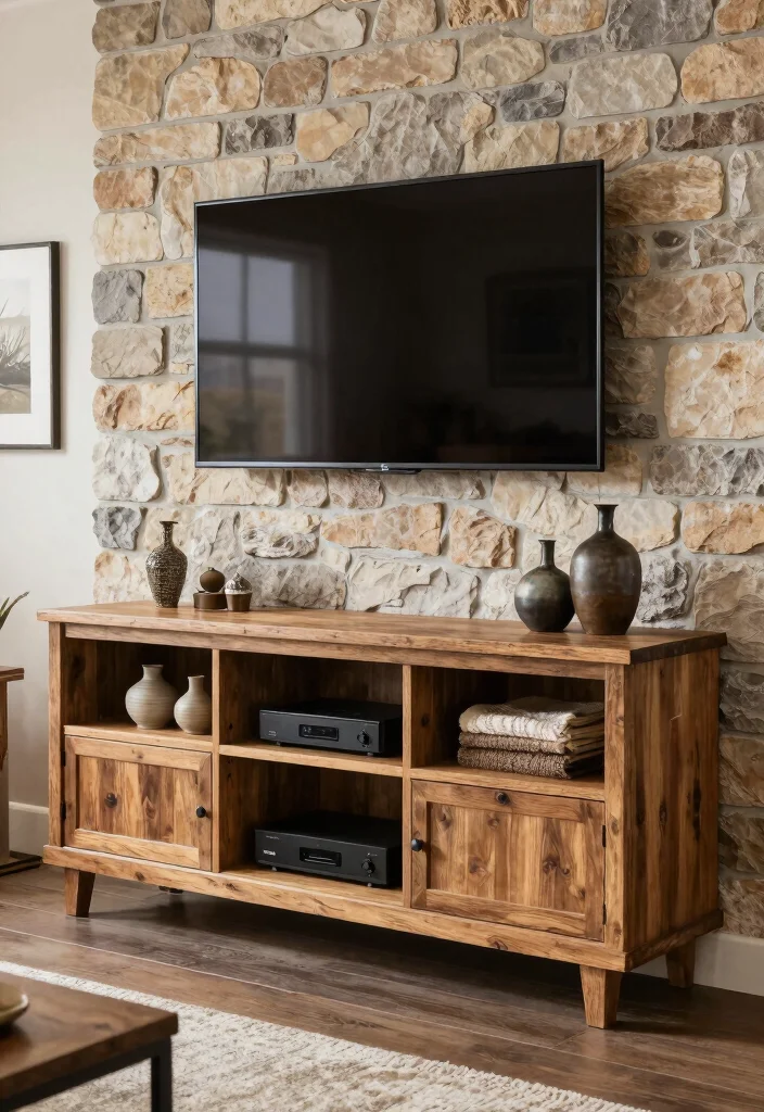 12 TV Above Fireplace Ideas That Actually Work 5. Integrate a Media Console Under the TV 0 1