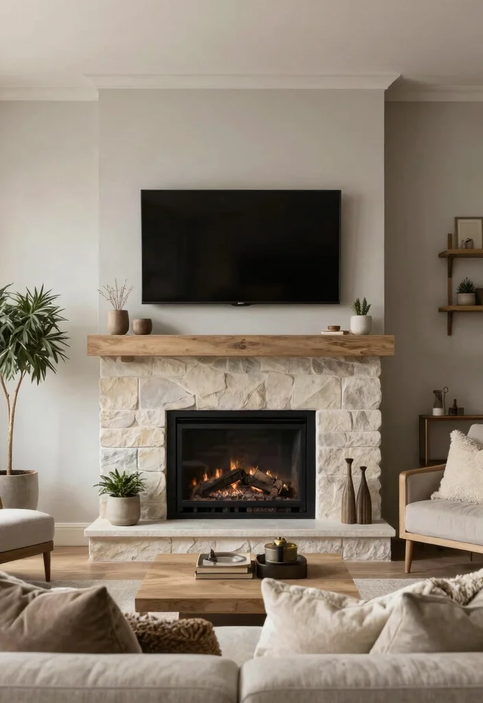 12 TV Above Fireplace Ideas That Actually Work 7. Opt for a Subtle Color Palette 0 1