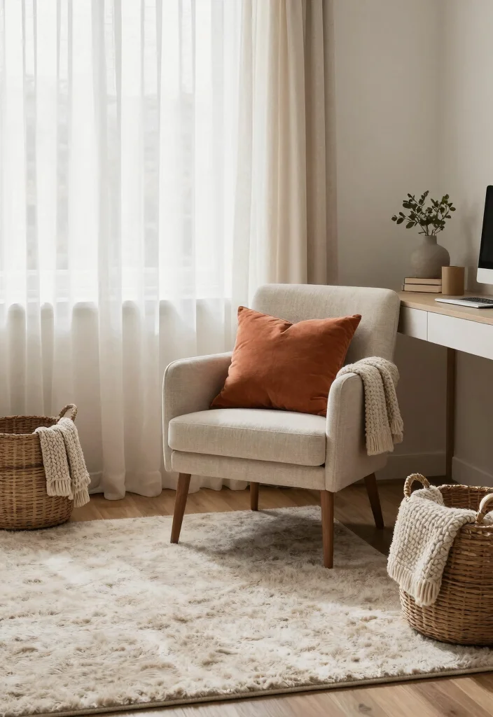 12 WFH Office Ideas for Comfortable Remote Days 10. Use Soft Textures 0