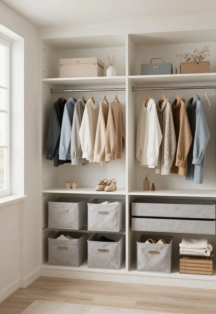 12 Walking Closet Ideas with Practical and Stylish Layouts 48 12 Walking Closet Ideas with Practical and Stylish Layouts 8. Seasonal Rotation 0