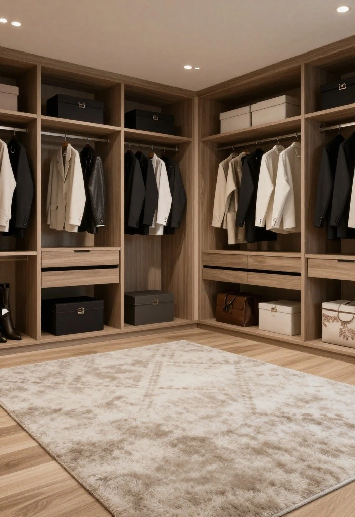12 Walking Closet Ideas with Practical and Stylish Layouts 49 12 Walking Closet Ideas with Practical and Stylish Layouts 9. Stylish Flooring Options 0