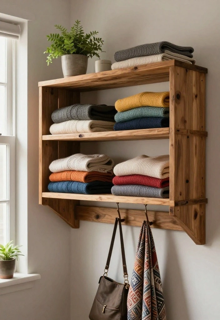 14 Bedroom Closet Ideas That Blend Storage and Style 1. Upcycled Wooden Shelves 0
