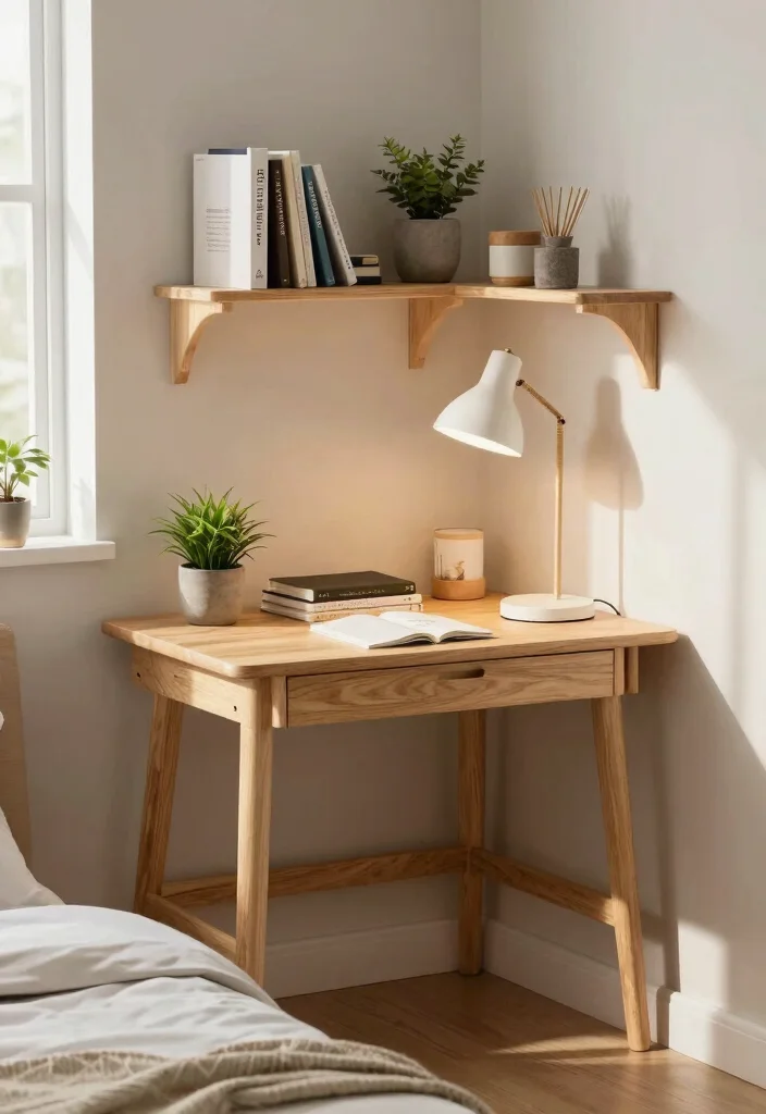 14 Bedroom Office Ideas for Dual Purpose Rooms 1. Compact Corner Desk 0