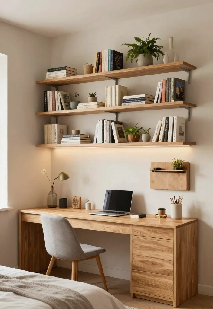 14 Bedroom Office Ideas for Dual Purpose Rooms 3. Vertical Storage Solutions 0