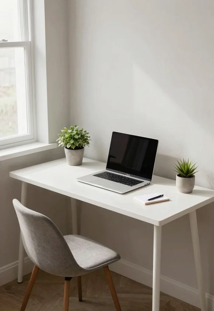 14 Bedroom Office Ideas for Dual Purpose Rooms 8. Minimalist Desk Setup 0