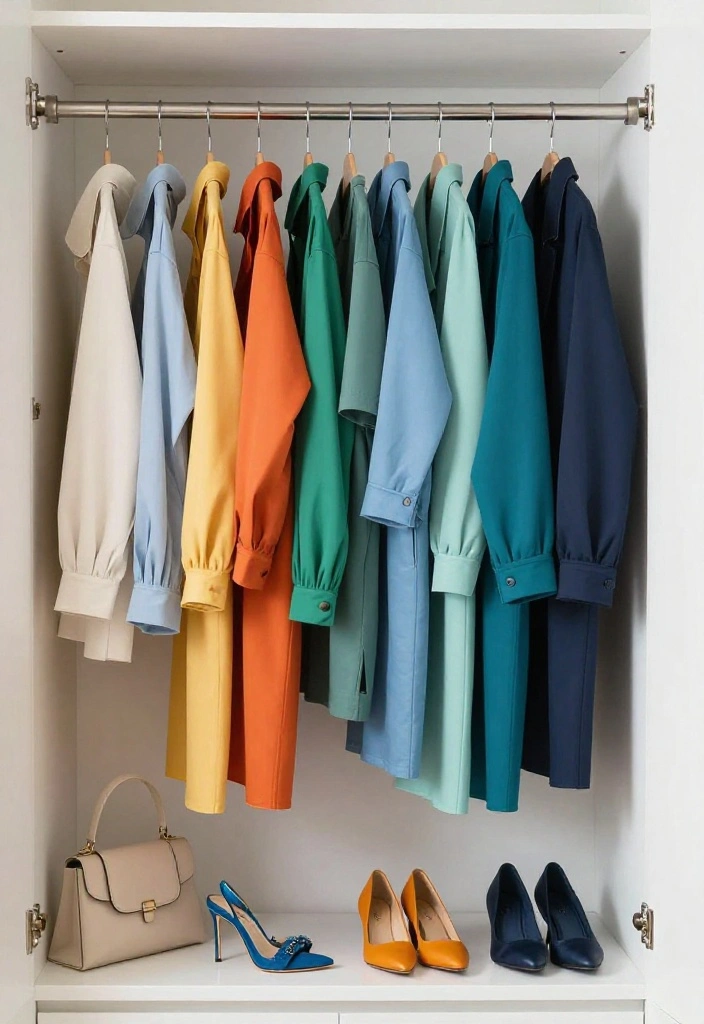 14 Closet Design Ideas for a Clean and Functional Layout 13. Color Coded Organization 0