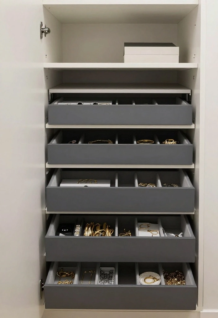 14 Closet Design Ideas for a Clean and Functional Layout 14. Smart Accessories Storage 0