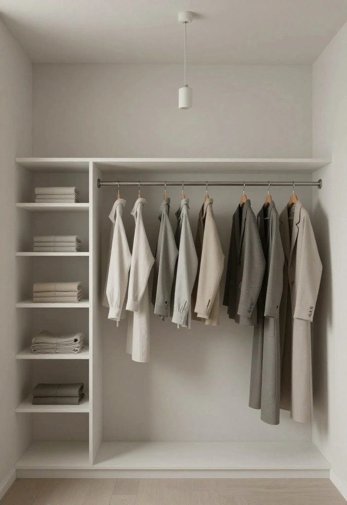 14 Closet Design Ideas for a Clean and Functional Layout 3. Minimalist Color Palette 0