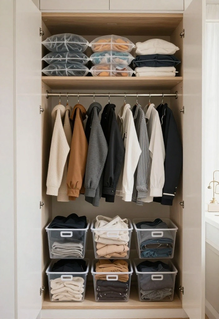 14 Closet Ideas for Small Spaces That Stay Organized 3. Seasonal Rotation 0