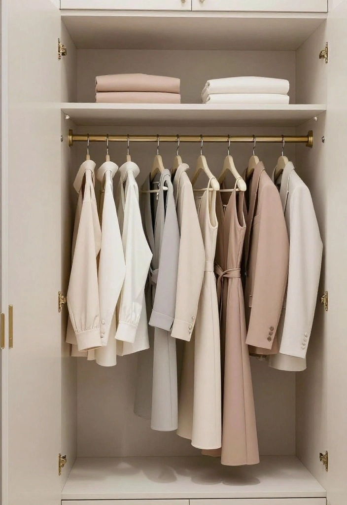14 Closet Ideas to Create a Stylish and Organized Storage Space 8. Stylish Hangers for a Cohesive Look 0 1