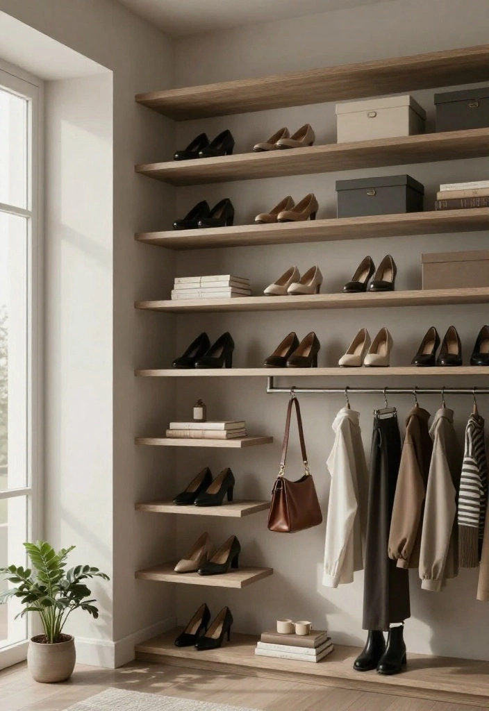 14 Closet Shelving Ideas to Maximize Vertical Storage 1 14 Closet Shelving Ideas to Maximize Vertical Storage 1. Floating Shelves for an Airy Feel 0 1