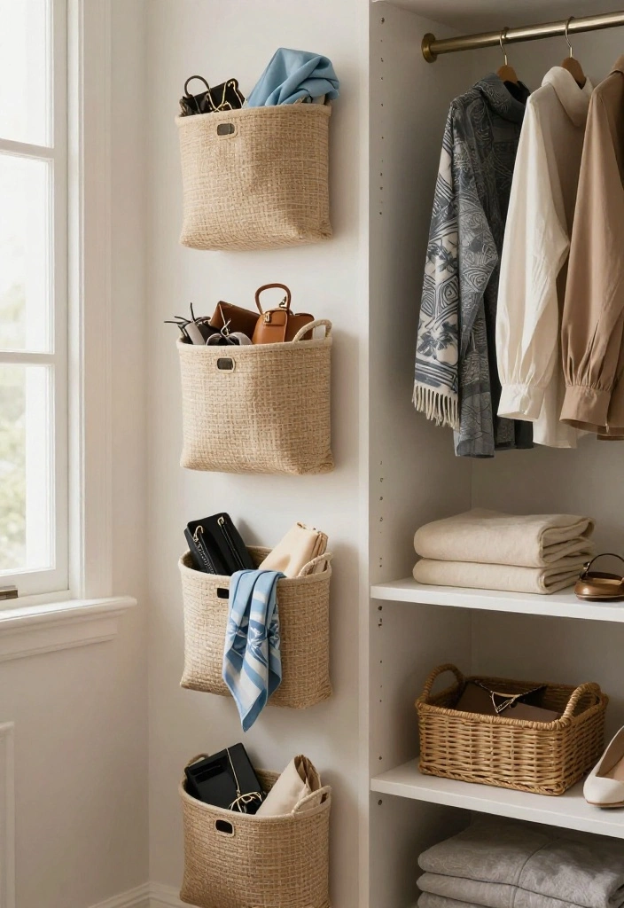 14 Closet Shelving Ideas to Maximize Vertical Storage 49 14 Closet Shelving Ideas to Maximize Vertical Storage 9. Wall Mounted Baskets for Quick Access 0 1