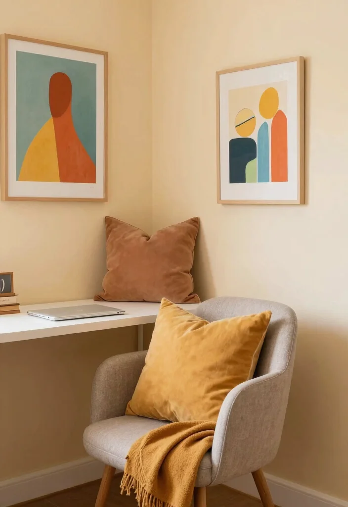 14 Cozy Office Ideas for Long Workdays 7. Incorporate Warm Colors 0