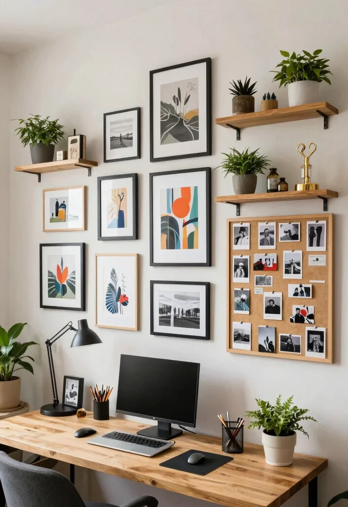 14 Cozy Office Ideas for Long Workdays 9. Stylish Wall Decor 0