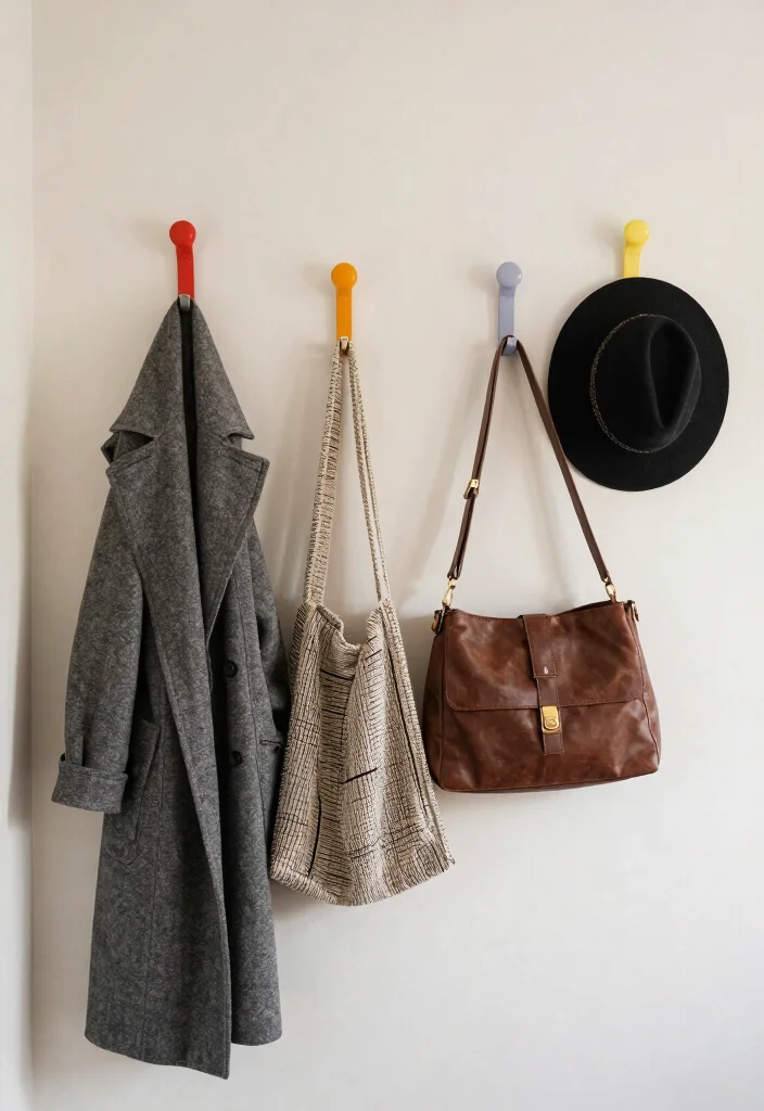 14 Entryway Decor Ideas to Add Personality 9. Stylish Hooks 0 1