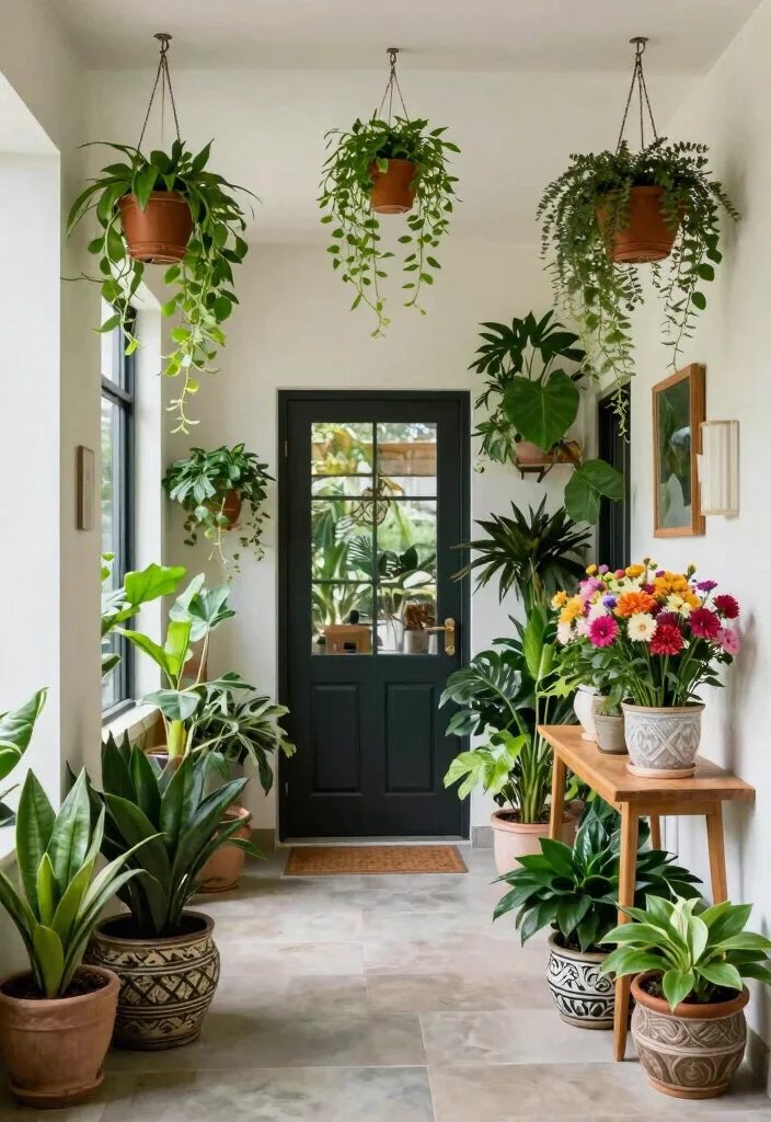 14 Entryway Ideas to Create a Welcoming First Impression 5. Greenery Delight 0