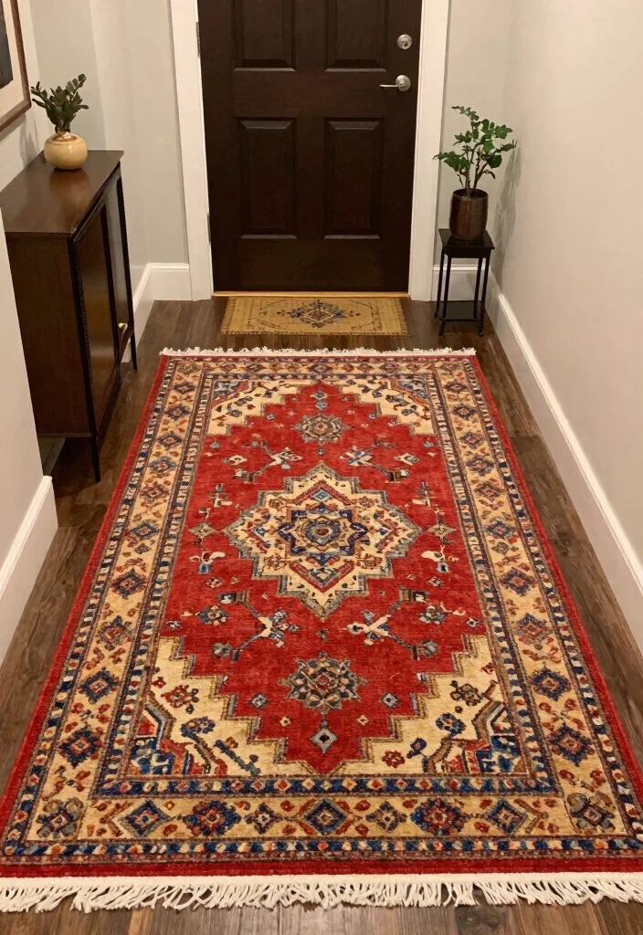 14 Entryway Ideas to Create a Welcoming First Impression 8. Rethink Your Rug 0