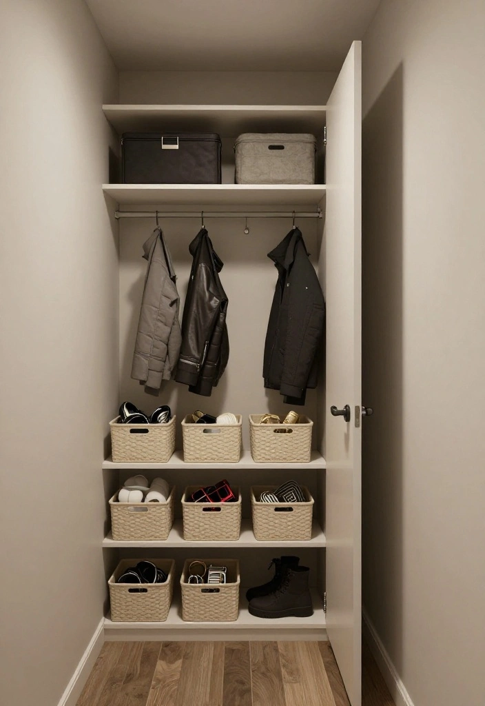 14 Entryway Storage Ideas to Hide Everyday Mess 40 14 Entryway Storage Ideas to Hide Everyday Mess 10. Closet Organizer Systems 0