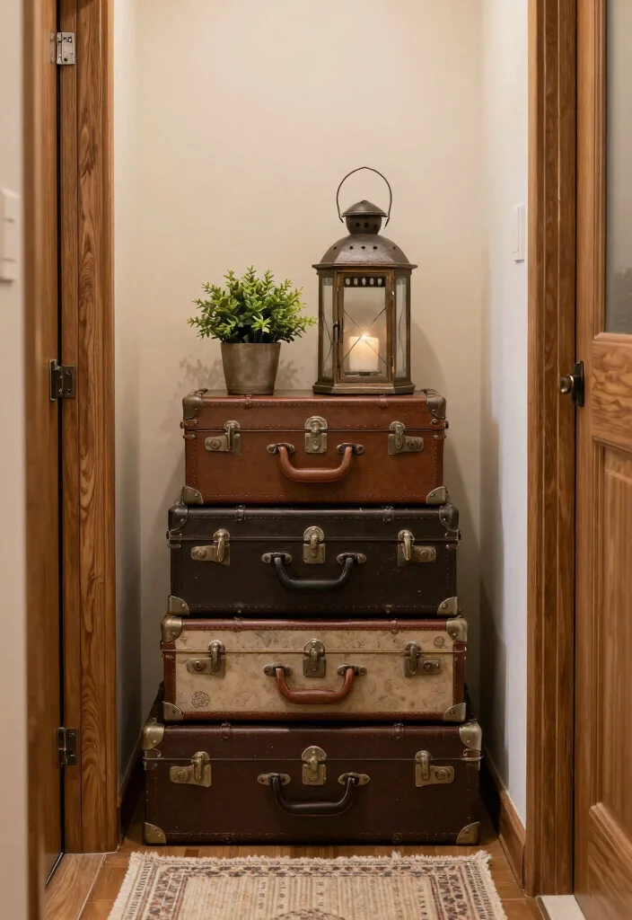 14 Entryway Storage Ideas to Hide Everyday Mess 41 14 Entryway Storage Ideas to Hide Everyday Mess 11. Vintage Trunks 0