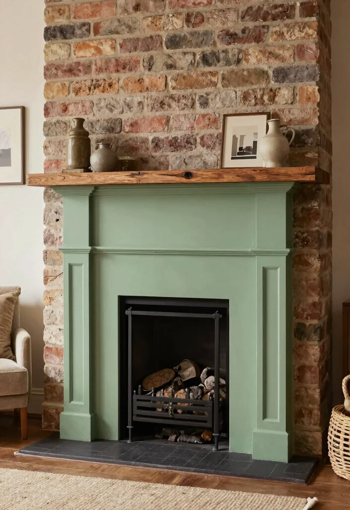 14 Farmhouse Fireplace Ideas with Rustic Warmth 7. Painted Fireplaces 0