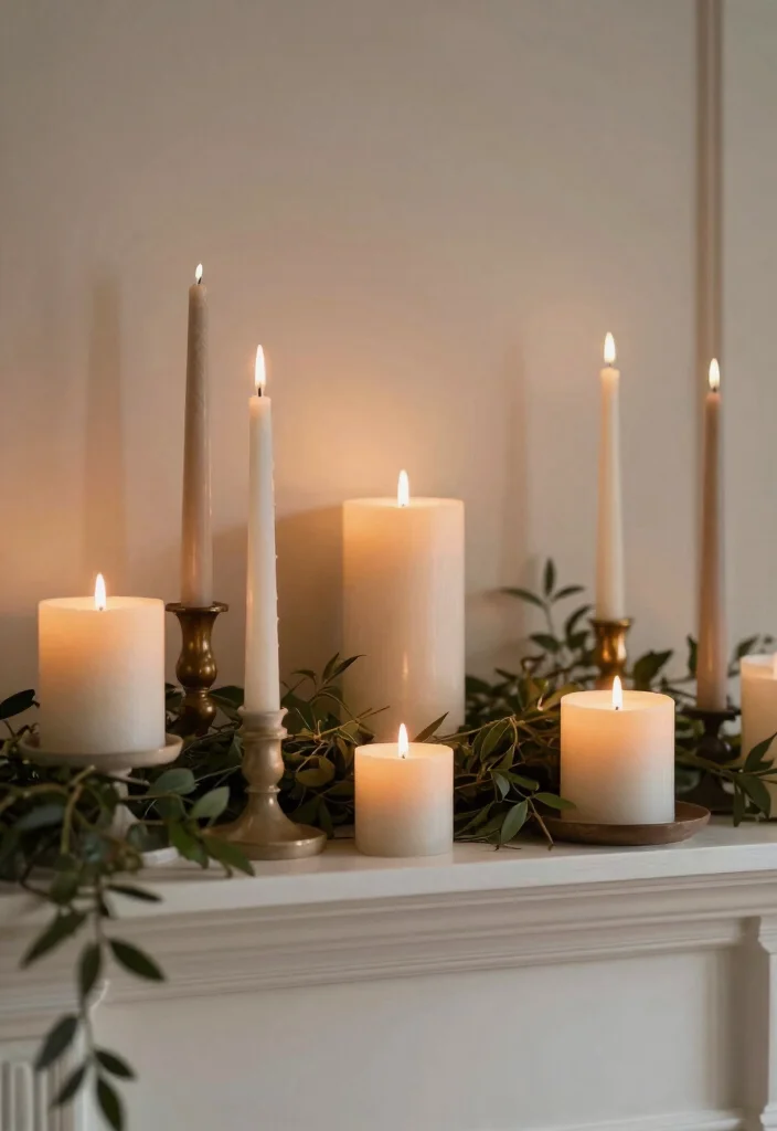 14 Fireplace Decor Ideas to Style the Mantel Year Round 1. Cozy Candle Display 0