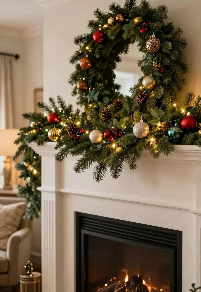 14 Fireplace Decor Ideas to Style the Mantel Year Round 2. Evergreen Garlands 0