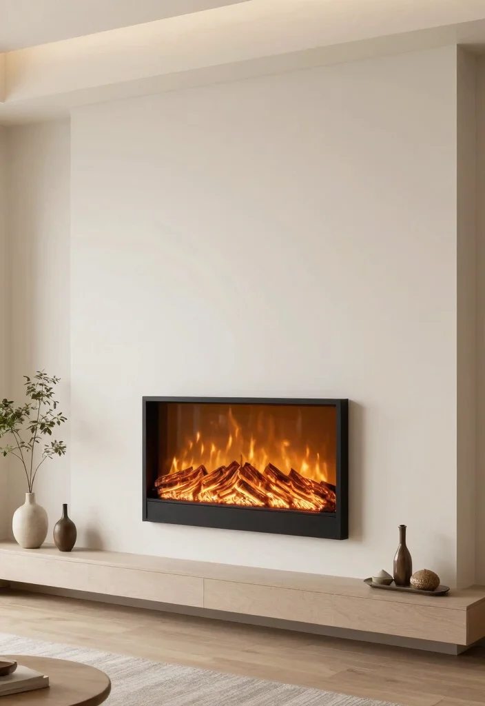 14 Fireplace Ideas to Create a Cozy Living Room Focal Point 11. Wall Mounted Electric Fireplace 0
