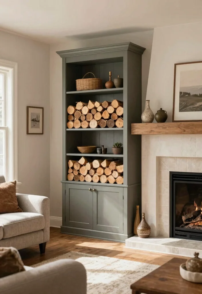 14 Fireplace Ideas to Create a Cozy Living Room Focal Point 14. Custom Firewood Storage 0