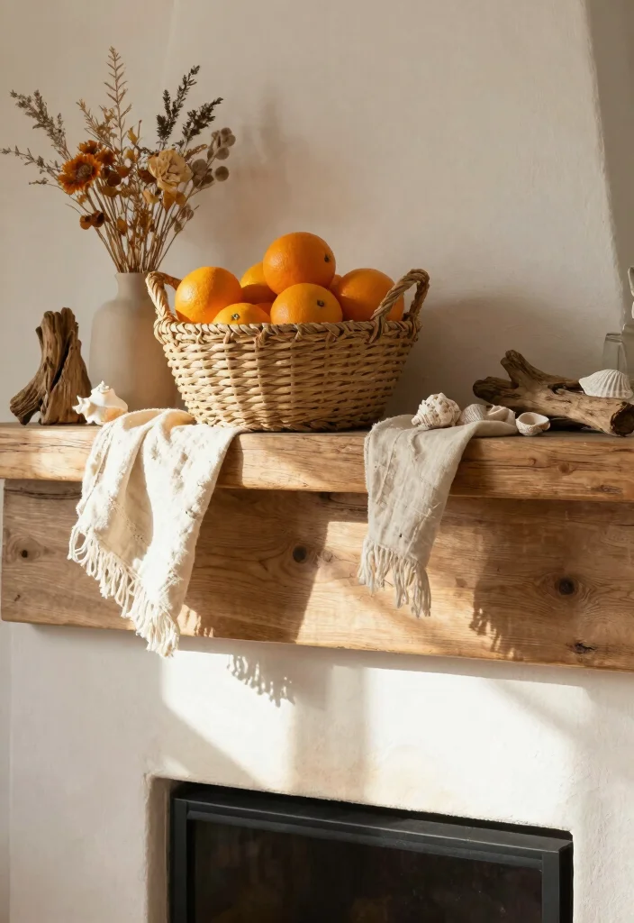 14 Fireplace Mantel Decorating Ideas for Seasonal Styling 12 14 Fireplace Mantel Decorating Ideas for Seasonal Styling 2. Earthy Tones for Summer 0