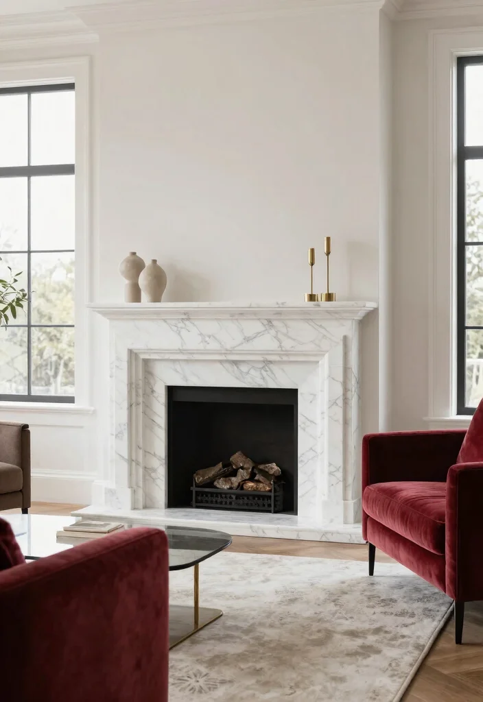14 Fireplace Surround Ideas for a Finished Look 2. Elegant Marble Surround 0