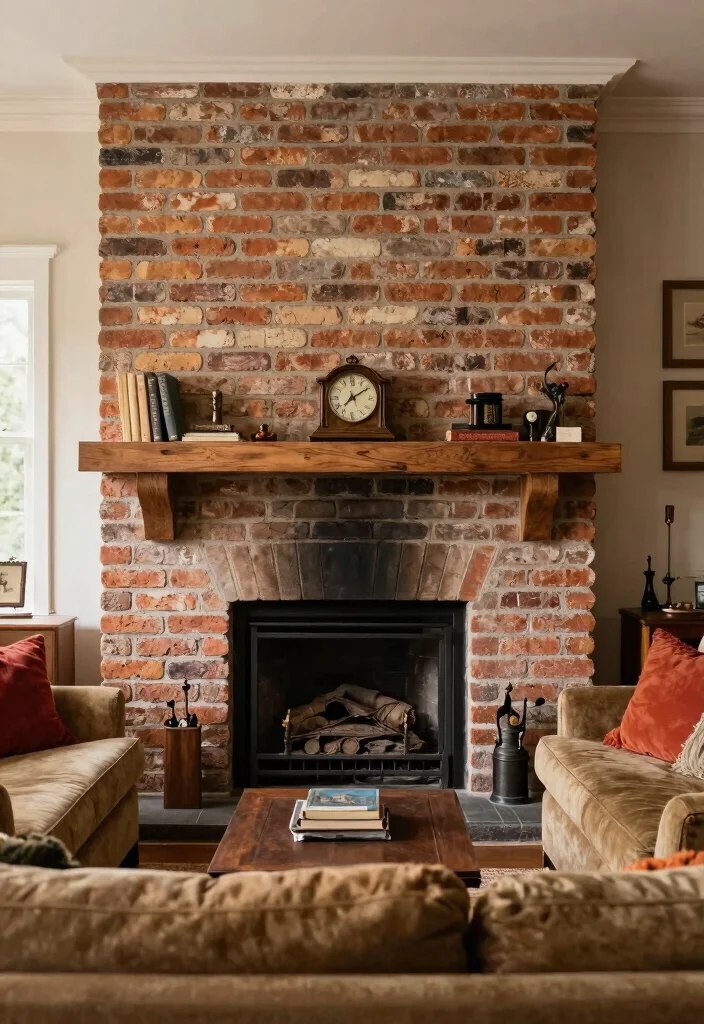 14 Fireplace Surround Ideas for a Finished Look 4. Traditional Brick Surround 0
