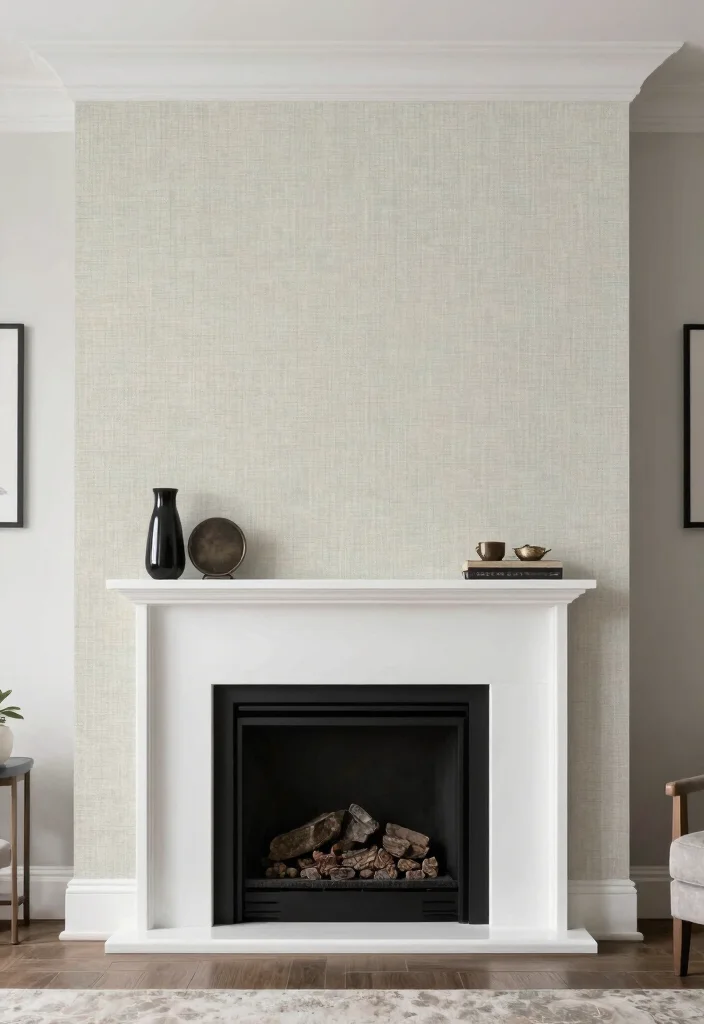 14 Fireplace Wall Ideas for a Strong Visual Statement 11. Textured Wallpaper 0