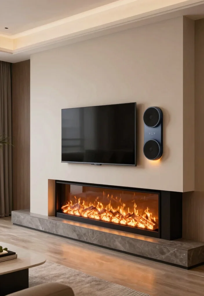 14 Fireplace Wall Ideas for a Strong Visual Statement 14. Smart Technology Integration 0
